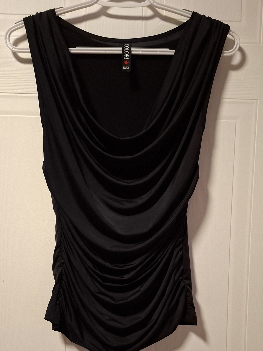 Color 1 Black Cowl-Neck Sleeveless Camisole